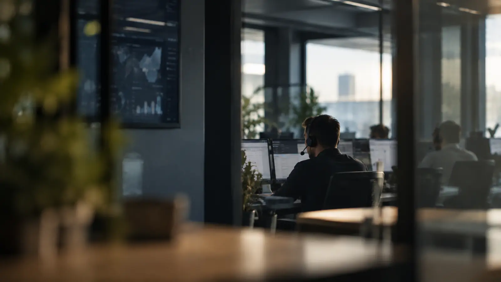 Team working in a modern operations room